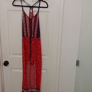 Red and Navy Blue Women's Jumpsuit